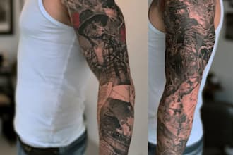 create a tattoo design of tattoo sleeve