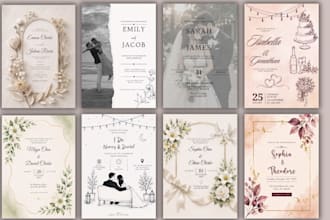design themed birthday and party invitations