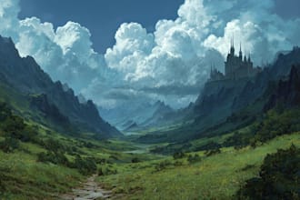 design detailed fantasy landscapes and environments