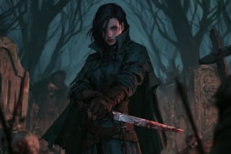 draw horror character illustration