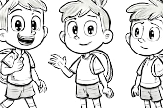 sketch outline and cartoon sketch  illustrations