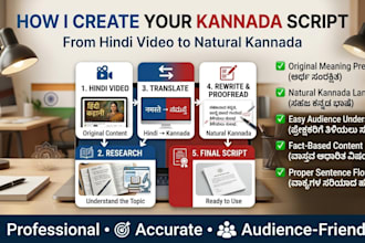 translate hindi youtube videos in to engaging kannada script