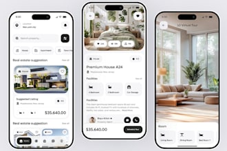 develop real estate app, airbnb rental app, 3d virtual tour app and CRM