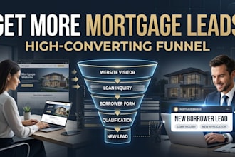 build mortgage lead generation funnel landing page website for mortgage brokers