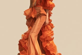 draw a fashion illustration, sketch, portrait