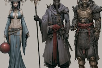 create sci fi, fantasy, horror and fiction character design and concept art