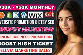 do website promotion, etsy seo, shopify ecommerce marketing, social medial ads