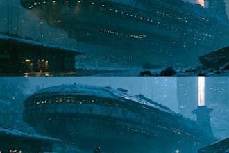 create cinematic space art and sci fi environment illustration