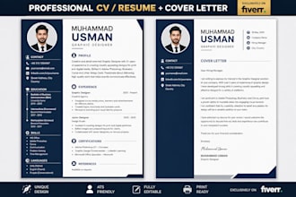 design a professional ats friendly CV resume