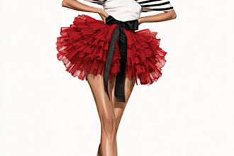 draw digital fashion illustration and fashion collection