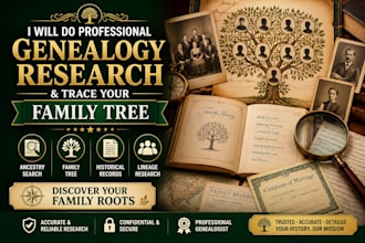 do professional genealogy research and trace your family tree