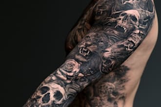 create a tattoo design of tattoo sleeve