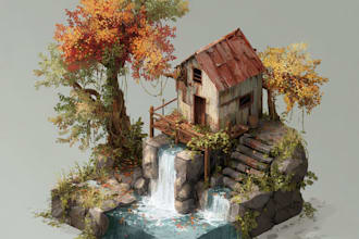 create environmental concept 2d diorama