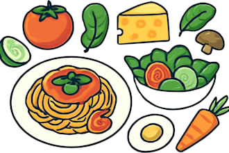 create vector food illustration for branding and digital use