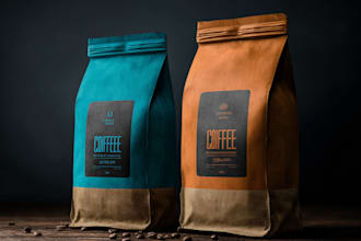 create a coffee bag, packaging and label sticker design
