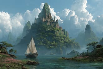 illustrate medieval fantasy and sci fi maps