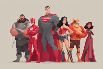 make super hero character design illustration