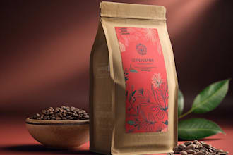 design premium coffee packaging, labels, and branding