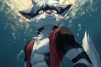 draw your furry, fursona, and anthro characters for you