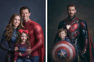 do colorful art family portrait
