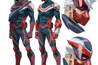 draw a custom anime superhero character in my hero style