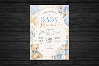 design cute baby shower invitation for baby