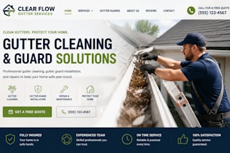 design wix gutter cleaning website gutter guard repair contractor quote website