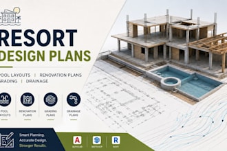 design resort landscape plans, pool layouts, renovation plans, grading and drain