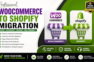 migrate woocommerce to shopify with products customers orders data and SEO