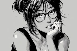make a professional anime portrait illustration
