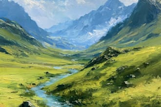 hand paint a custom landscape oil painting on canvas