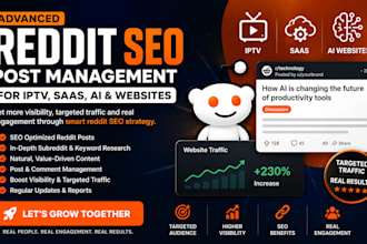 advance reddit seo post management for iptv , saas ,ai website