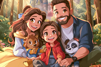 do a disney family portrait
