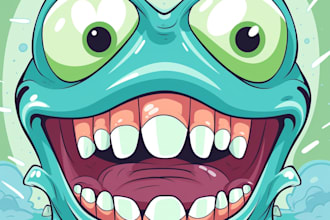 flat vector aliens mouth illustration for anything