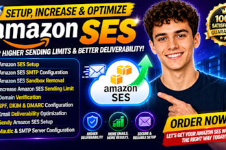 increase and setup amazon, mautic, smtp server for amazon ses sandbox removal