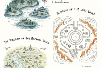 create hand draw fantasy maps for novels, dnd and rpgs