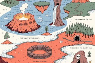 make fantasy map illustration for map