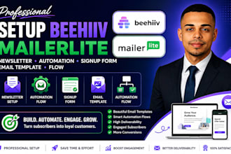 setup beehiiv mailerlite newsletter automation signup form email template flow