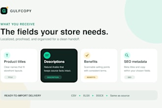 translate and localize ecommerce product listings into natural arabic