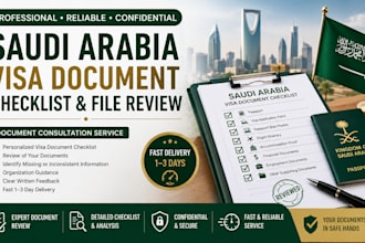 prepare a saudi arabia visa document checklist and review your file