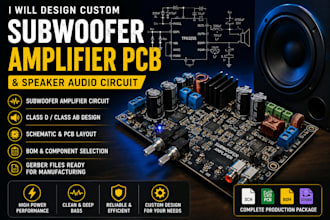 design microphone preamp pcb, subwoofer amplifier pcb and speaker audio circuit