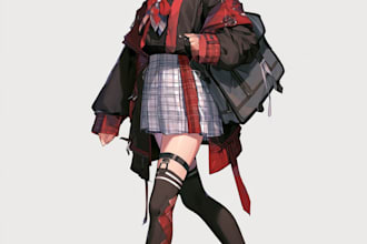 draw an anime illustration, character illustration