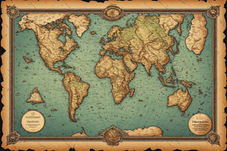 create a detailed historical replica map in vintage style