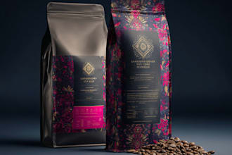 create premium tea or coffee bags packaging design