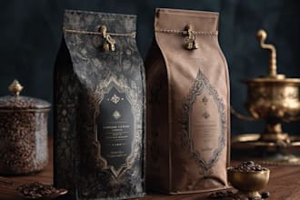 design coffee packaging, coffee bag, coffee label