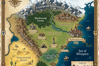design a unique vector map, realistic or fantasy