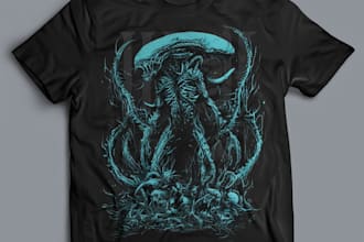 create alien t shirt design horror t shirt design fantasy