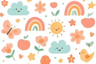 create a cute seamless vector pattern