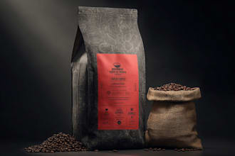 coffee bag packaging, product label, food pouch