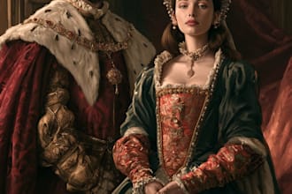 draw custom royal couple portraits for you
